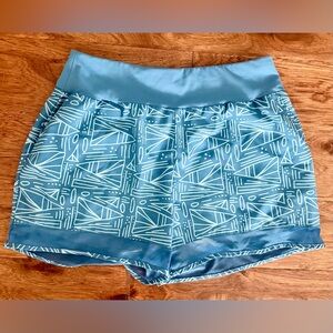 Sky Blue Patterned Women's Athletic Shorts